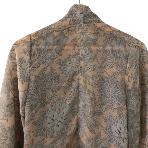 3/$25 ❥ RW&Co. Floral Kimono Sheer Jacket Shrug Light Pink Gray Size Small - Picture 6 of 8
